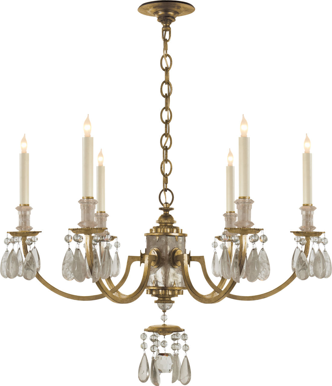 Elizabeth Chandelier | Gilded Iron | Quartz