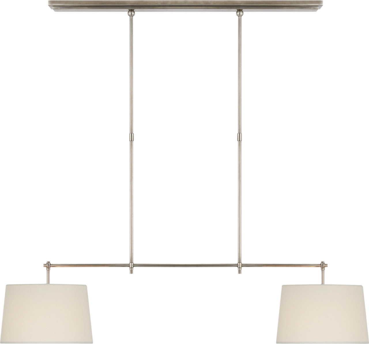 Bryant Medium Billiard | Antique Nickel | Linen Shades