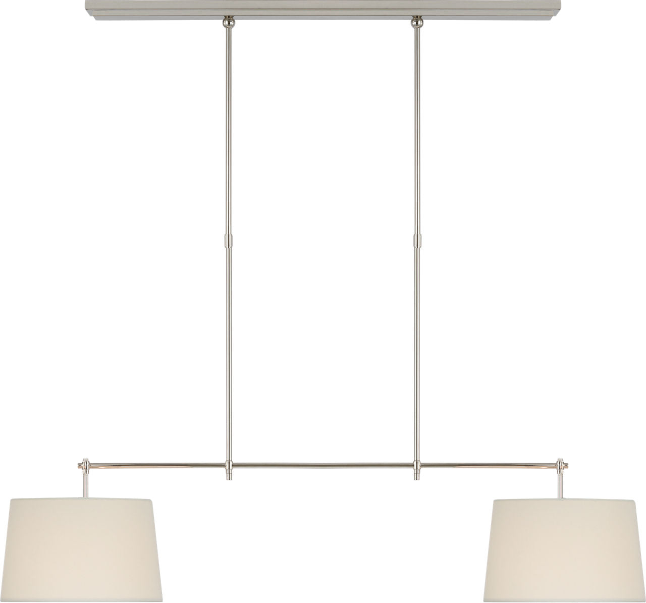 Bryant Medium Billiard | Polished Nickel | Linen Shades