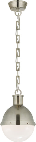 Hicks Small Pendant | Antique Nickel | White Glass
