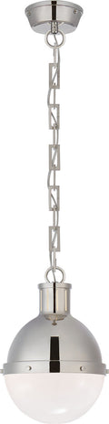 Hicks Small Pendant | Polished Nickel | White Glass