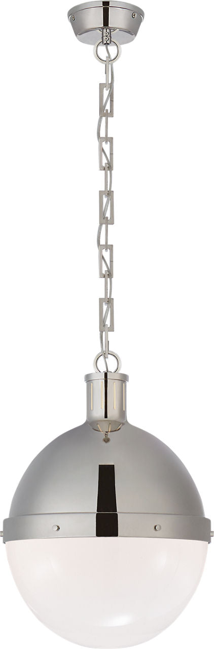 Hicks Large Pendant | Polished Nickel | White Glass