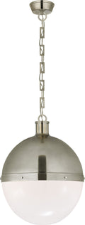 Hicks Extra Large Pendant | Antique Nickel | White Glass