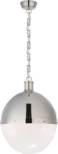 Hicks Extra Large Pendant | Polished Nickel | White Glass