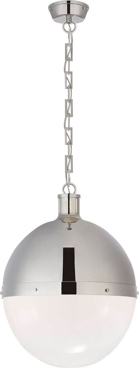 Hicks Extra Large Pendant | Polished Nickel | White Glass