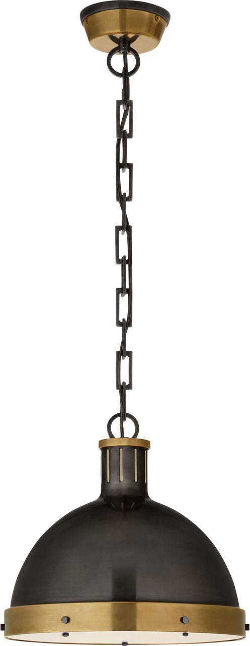 Hicks Large Pendant | Bronze and Hand-Rubbed Antique Brass | Acrylic Diffuser