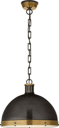 Hicks Extra Large Pendant | Bronze and Hand-Rubbed Antique Brass | Acrylic Diffuser