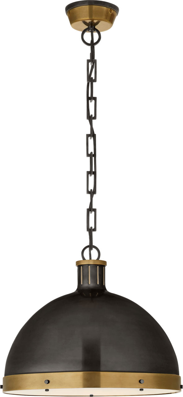 Hicks Extra Large Pendant | Bronze and Hand-Rubbed Antique Brass | Acrylic Diffuser