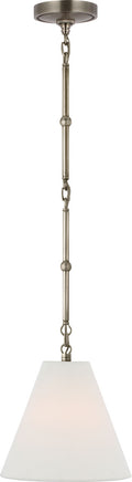 Goodman Petite Hanging Shade | Antique Nickel | Linen Shade