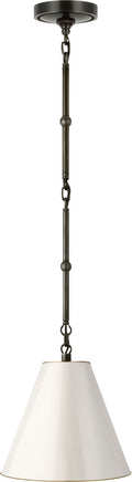 Goodman Petite Hanging Shade | Bronze | Antique White Shade