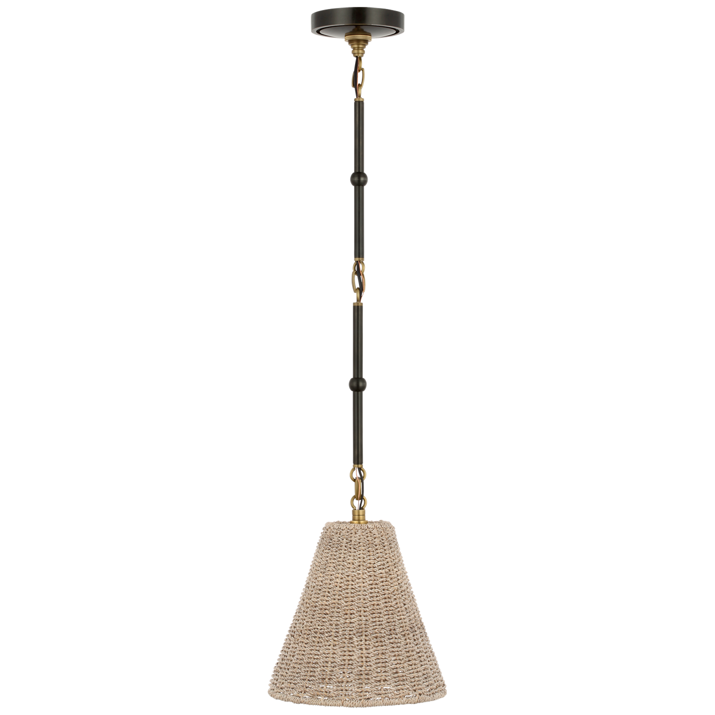 Goodman Petite Hanging Shade | Bronze and Hand-Rubbed Antique Brass | Ash Shade
