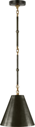 Goodman Petite Hanging Shade | Bronze and Hand-Rubbed Antique Brass | Bronze Shade