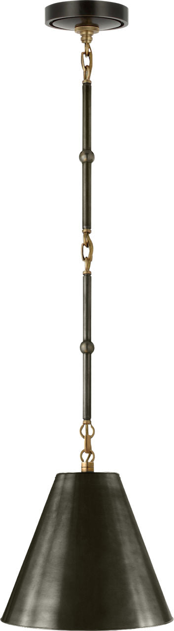 Goodman Petite Hanging Shade | Bronze and Hand-Rubbed Antique Brass | Bronze Shade