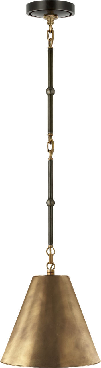 Goodman Petite Hanging Shade | Bronze and Hand-Rubbed Antique Brass | Hand-Rubbed Antique Brass Shade