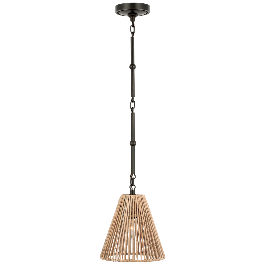 Goodman Petite Hanging Shade | Bronze | Natural Abaca Shade