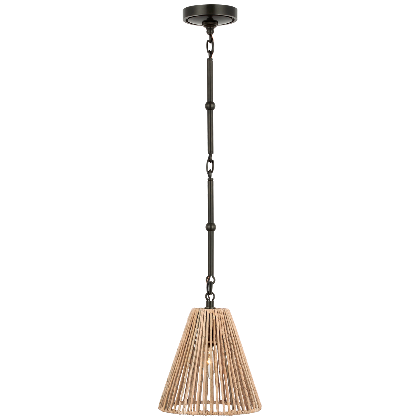 Goodman Petite Hanging Shade | Bronze | Natural Abaca Shade