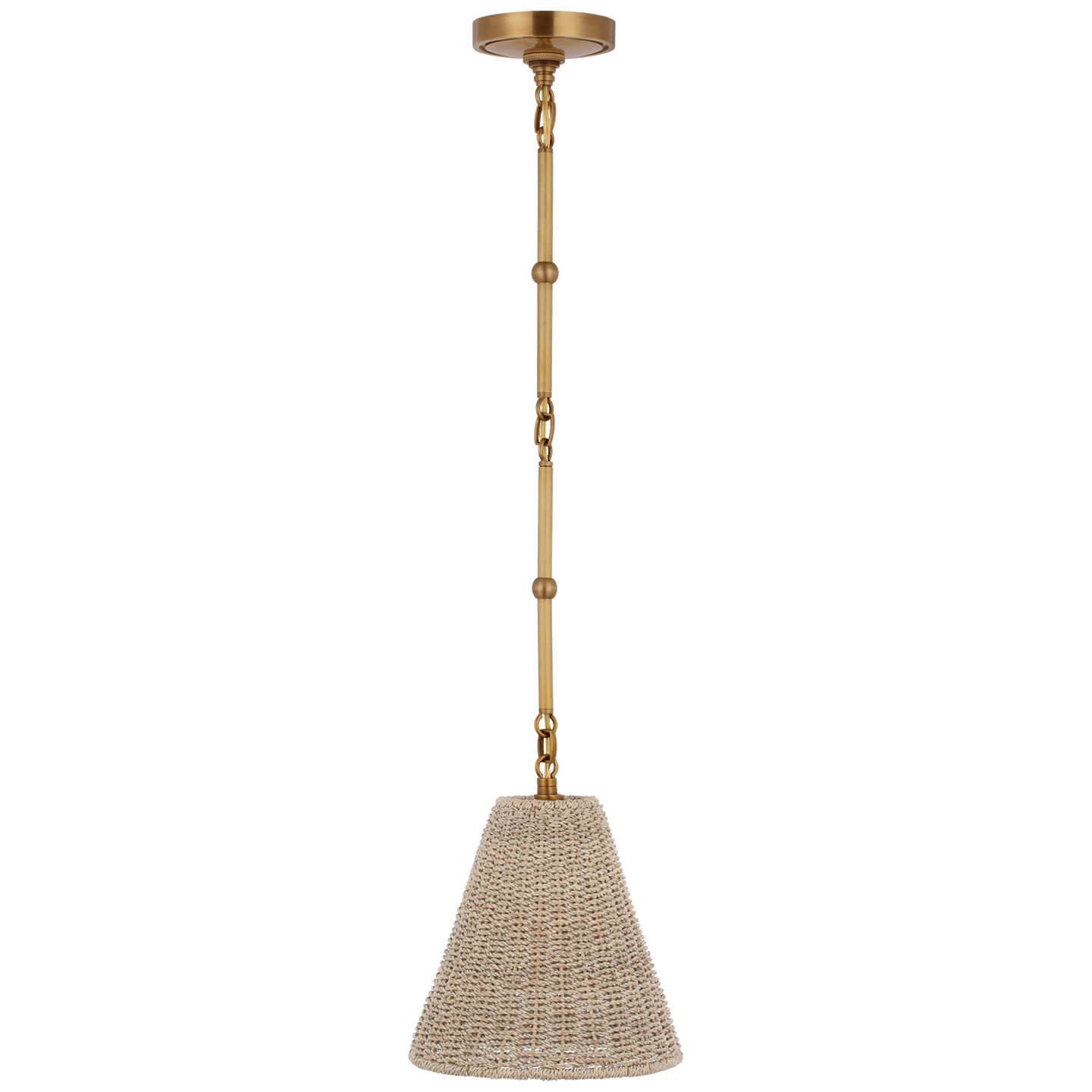 Goodman Petite Hanging Shade | Hand-Rubbed Antique Brass | Ash Shade