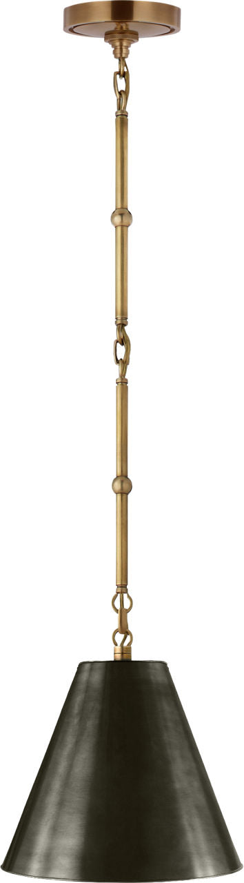 Goodman Petite Hanging Shade | Hand-Rubbed Antique Brass | Bronze Shade
