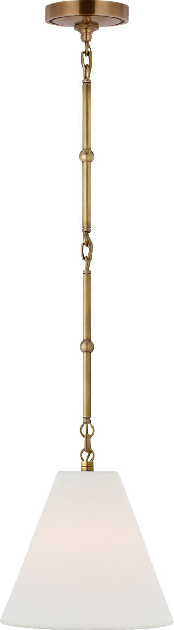 Goodman Petite Hanging Shade | Hand-Rubbed Antique Brass | Linen Shade