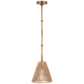 Goodman Petite Hanging Shade | Hand-Rubbed Antique Brass | Natural Abaca Shade