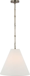 Goodman Small Hanging Light | Antique Nickel | Linen Shade