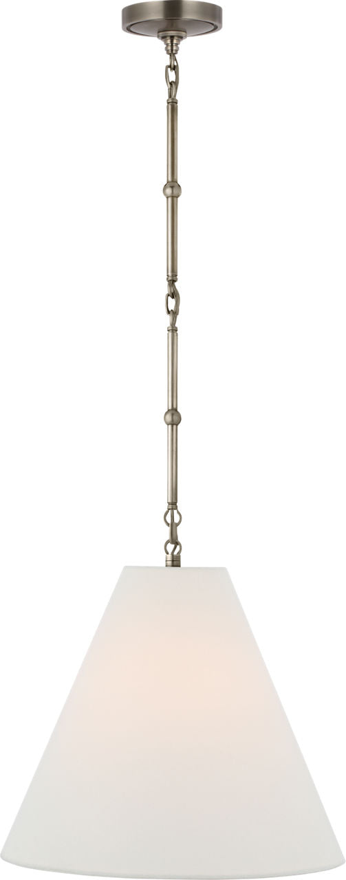 Goodman Small Hanging Light | Antique Nickel | Linen Shade