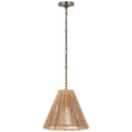Goodman Small Hanging Light | Antique Nickel | Natural Abaca Shade
