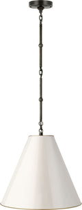 Goodman Small Hanging Light | Bronze | Antique White Shade
