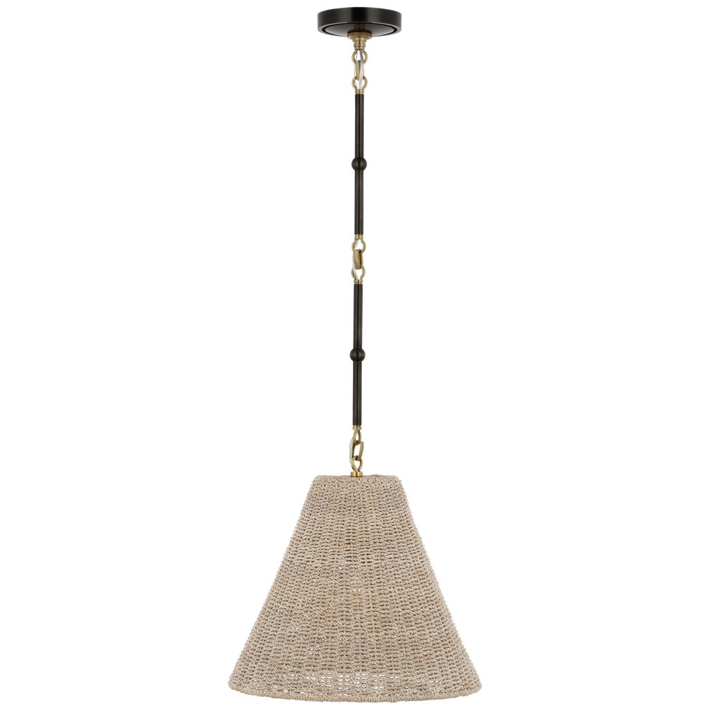 Goodman Small Hanging Light | Bronze and Hand-Rubbed Antique Brass | Ash Shade