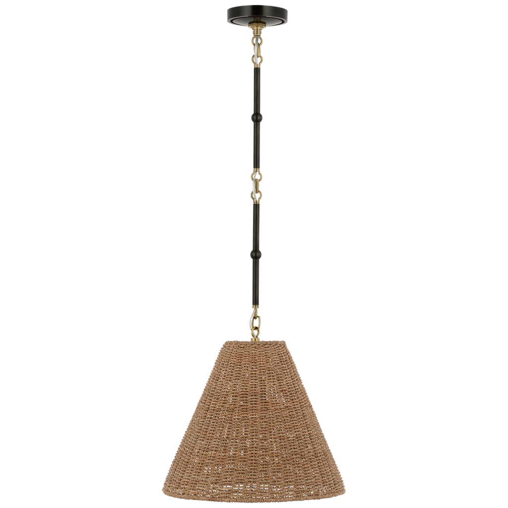 Goodman Small Hanging Light | Bronze and Hand-Rubbed Antique Brass | Toast Shade