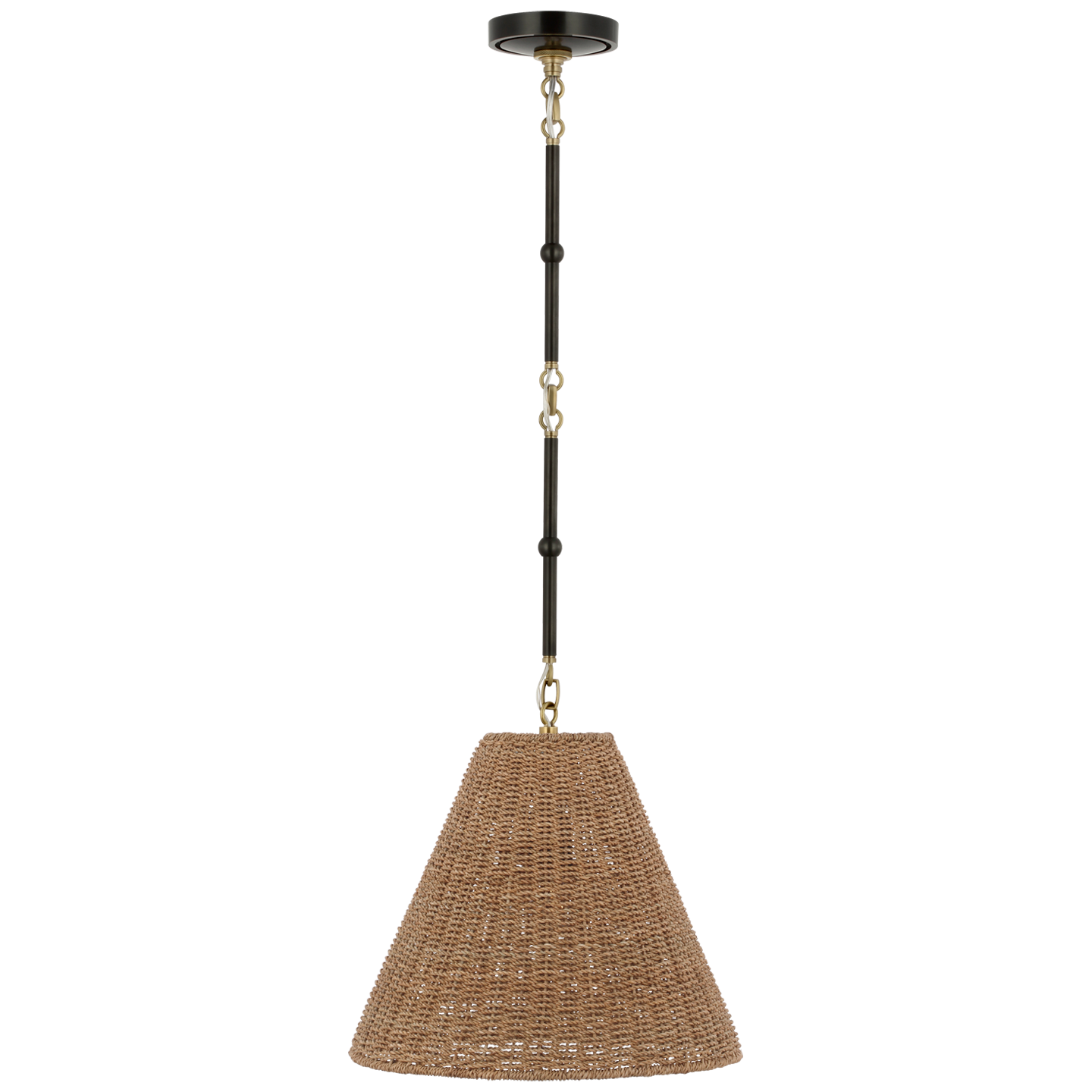 Goodman Small Hanging Light | Bronze and Hand-Rubbed Antique Brass | Toast Shade