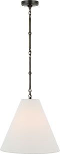 Goodman Small Hanging Light | Bronze | Linen Shade