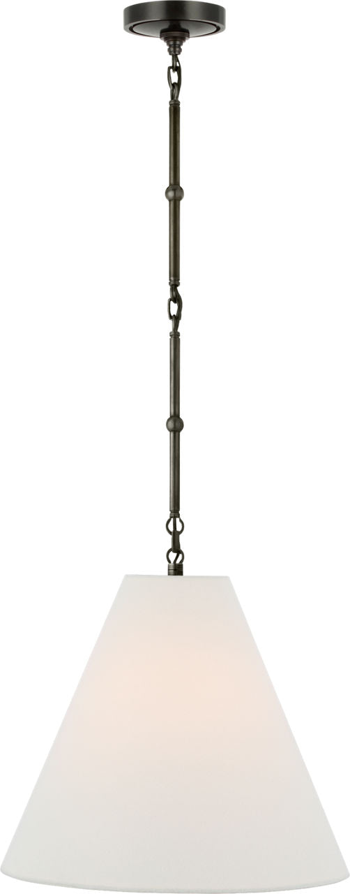 Goodman Small Hanging Light | Bronze | Linen Shade