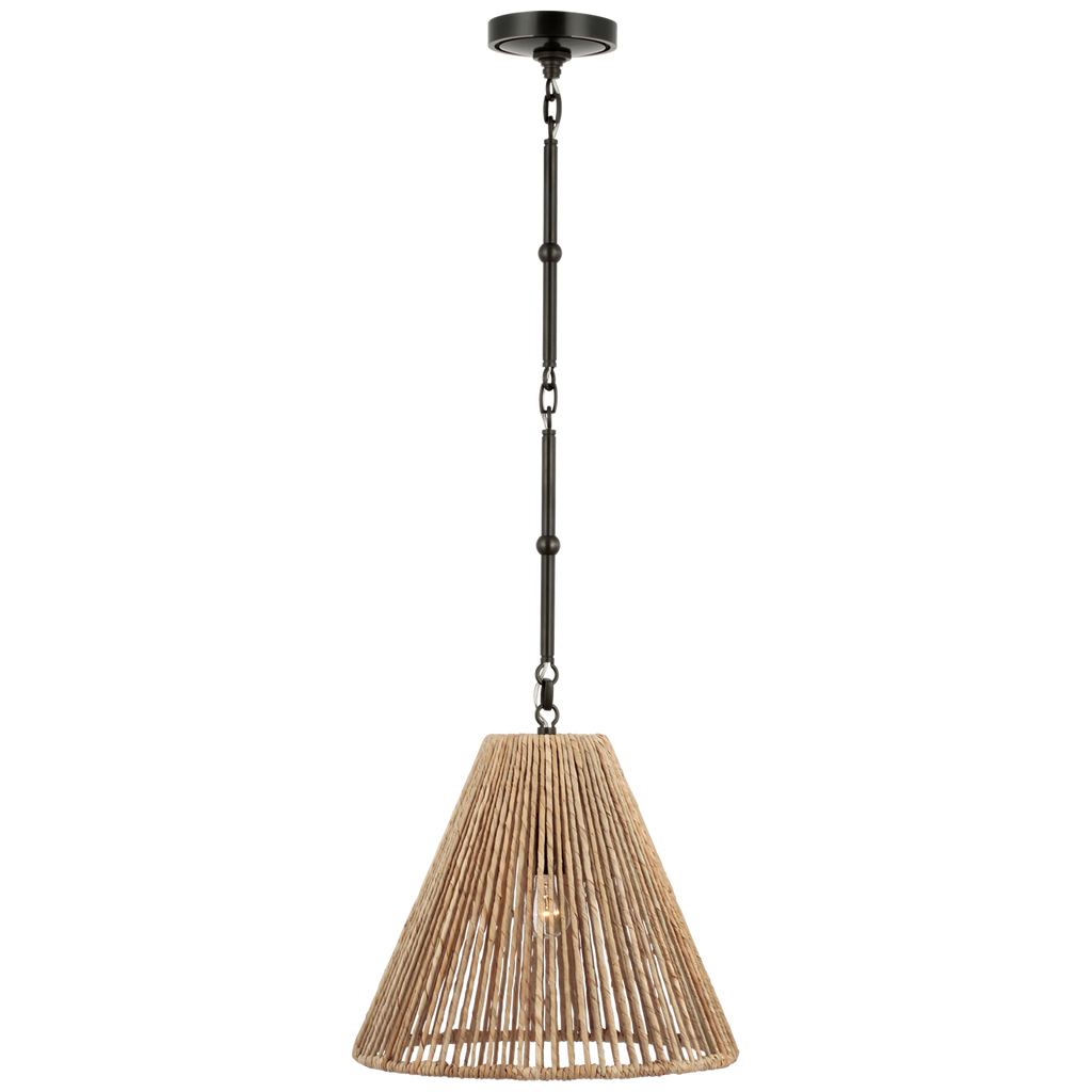 Goodman Small Hanging Light | Bronze | Natural Abaca Shade