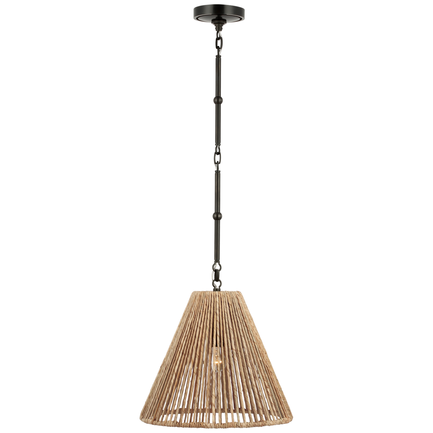 Goodman Small Hanging Light | Bronze | Natural Abaca Shade