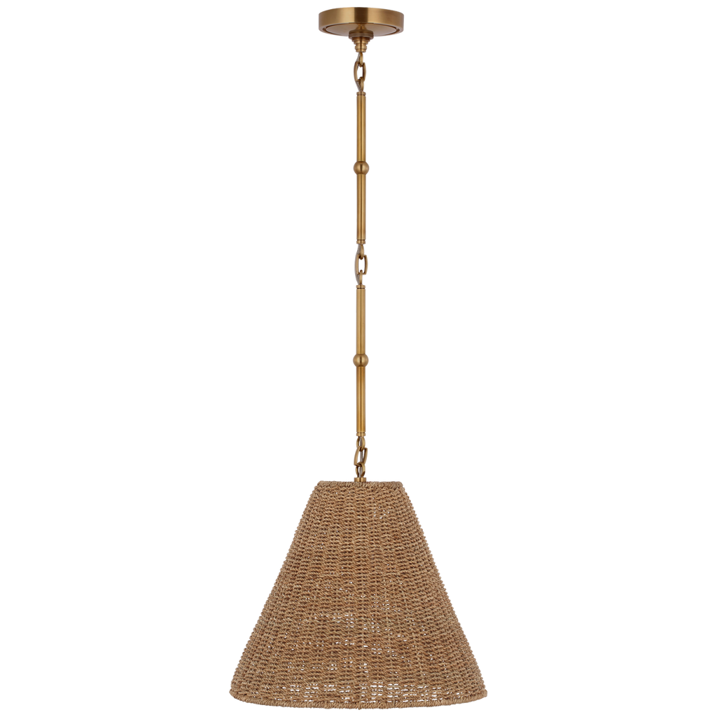 Goodman Small Hanging Light | Hand-Rubbed Antique Brass | Toast Shade