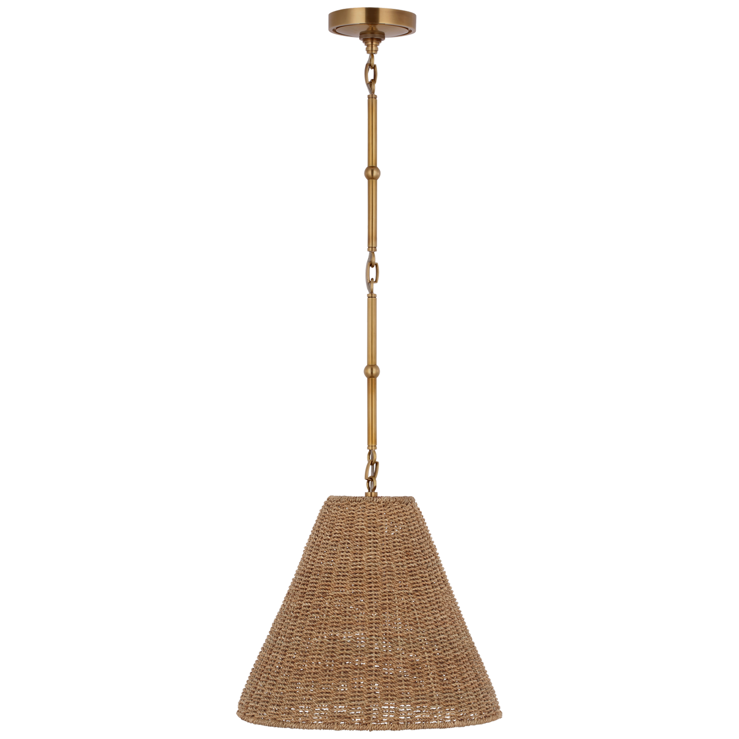 Goodman Small Hanging Light | Hand-Rubbed Antique Brass | Toast Shade