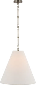 Goodman Medium Hanging Light | Antique Nickel | Linen Shade