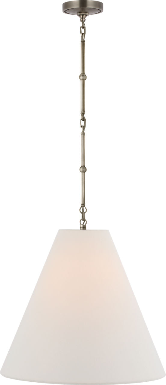 Goodman Medium Hanging Light | Antique Nickel | Linen Shade