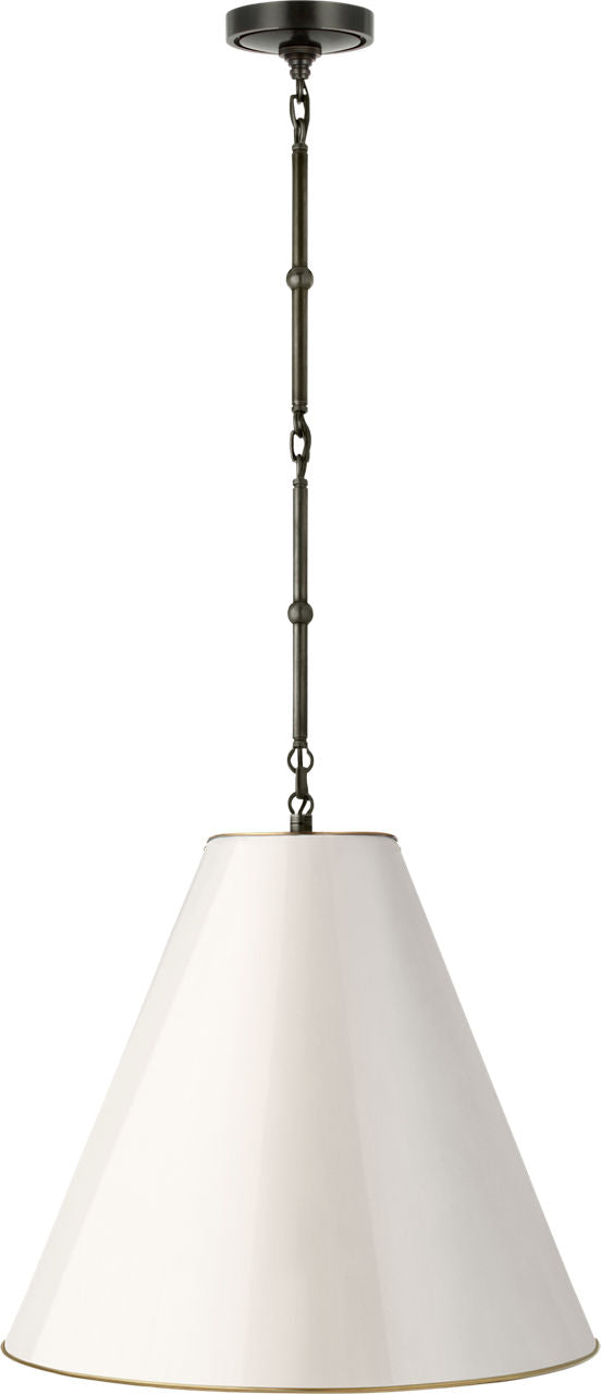 Goodman Medium Hanging Light | Bronze | Antique White Shade