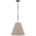 Goodman Medium Hanging Light | Bronze and Hand-Rubbed Antique Brass | Ash Shade