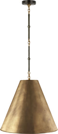 Goodman Medium Hanging Light | Bronze and Hand-Rubbed Antique Brass | Hand-Rubbed Antique Brass Shade