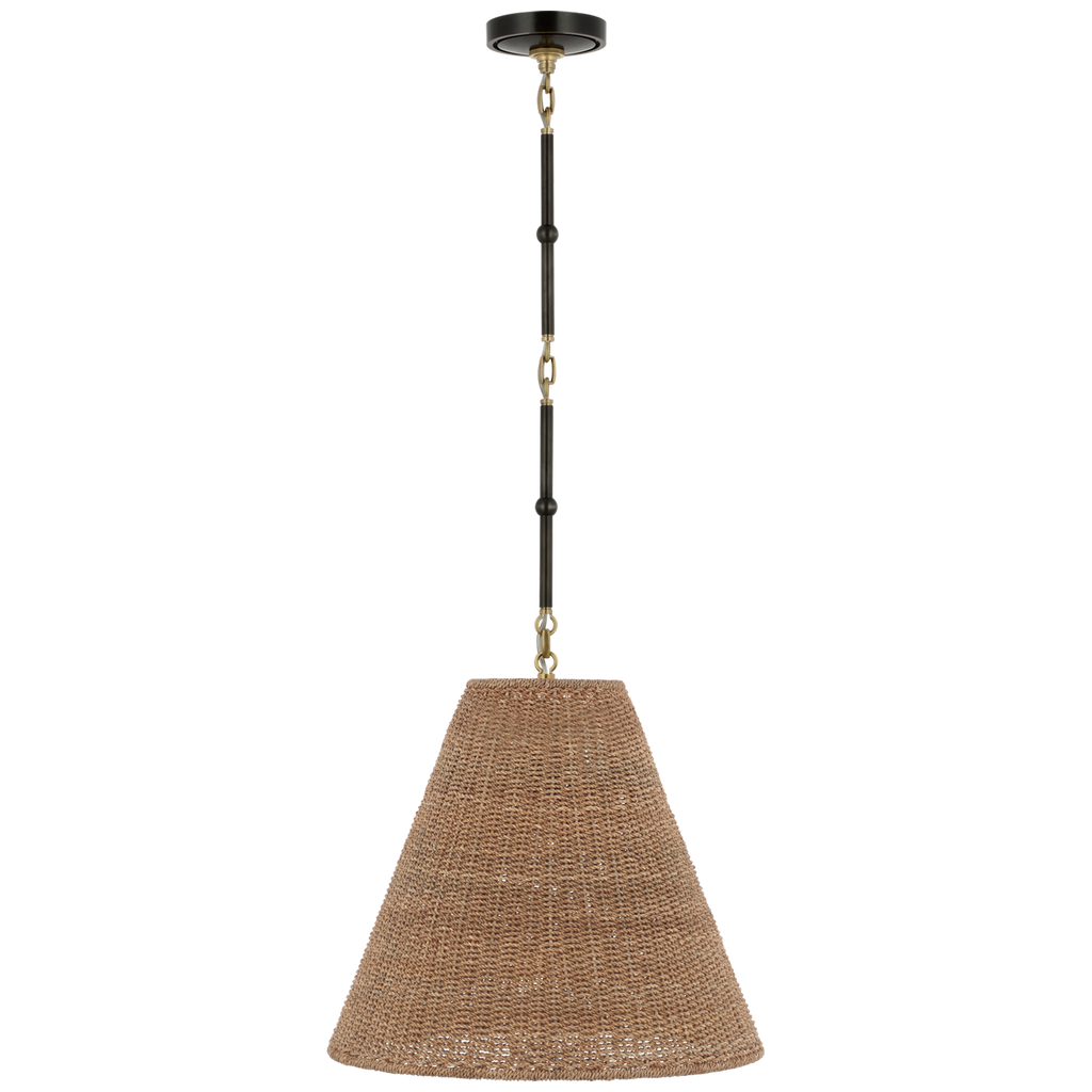 Goodman Medium Hanging Light | Bronze and Hand-Rubbed Antique Brass | Toast Shade