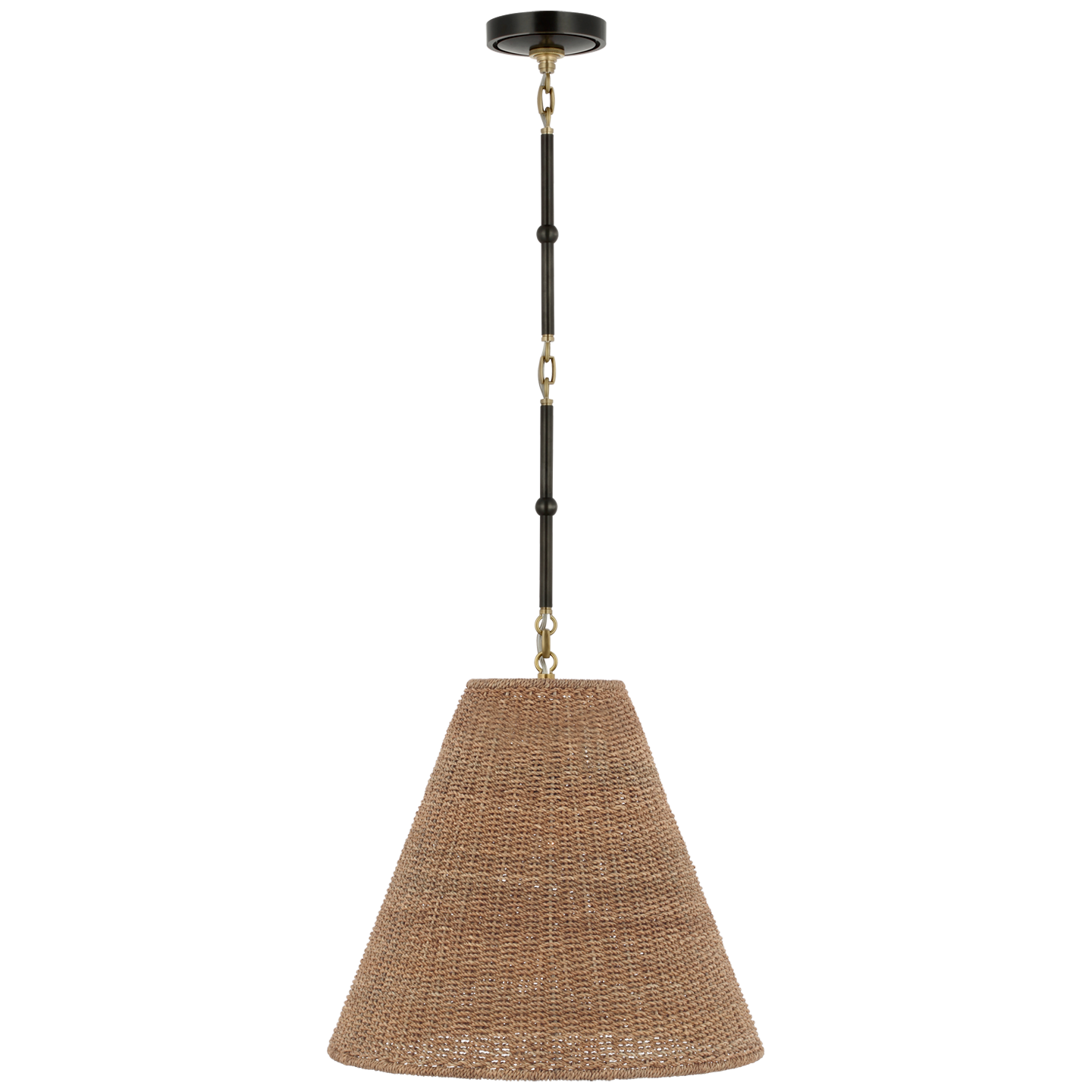 Goodman Medium Hanging Light | Bronze and Hand-Rubbed Antique Brass | Toast Shade