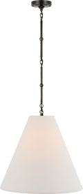 Goodman Medium Hanging Light | Bronze | Linen Shade