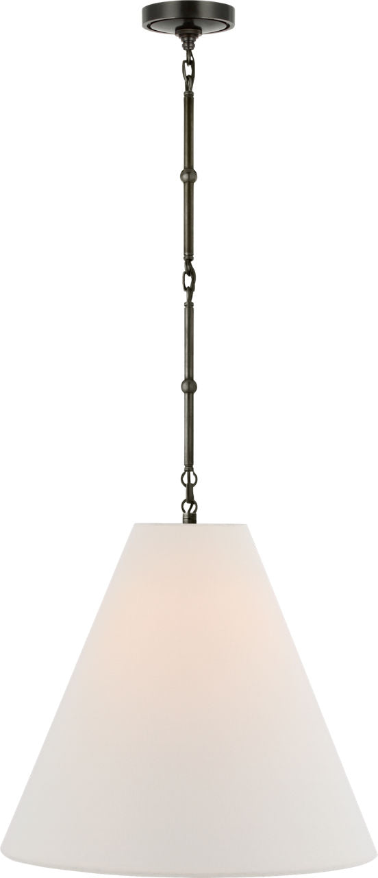 Goodman Medium Hanging Light | Bronze | Linen Shade
