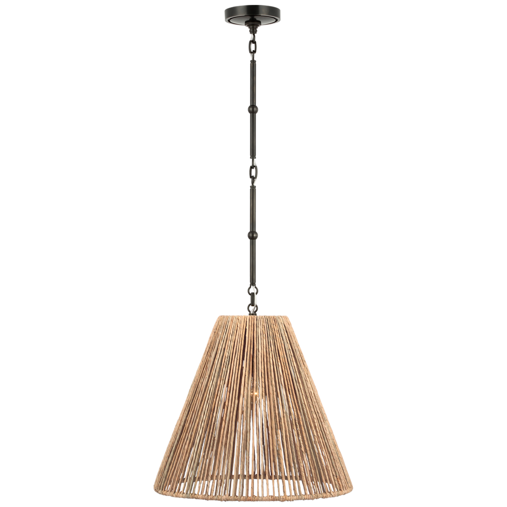 Goodman Medium Hanging Light | Bronze | Natural Abaca Shade