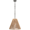Goodman Medium Hanging Light | Bronze | Natural Abaca Shade