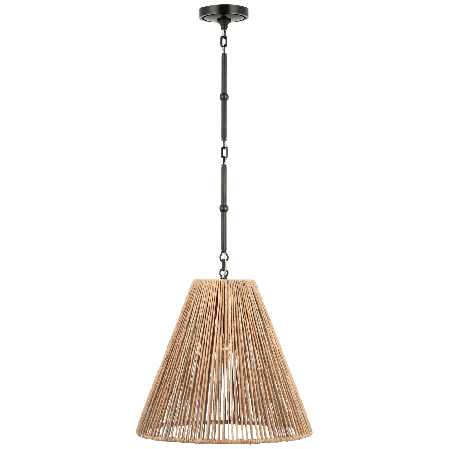 Goodman Medium Hanging Light | Bronze | Natural Abaca Shade