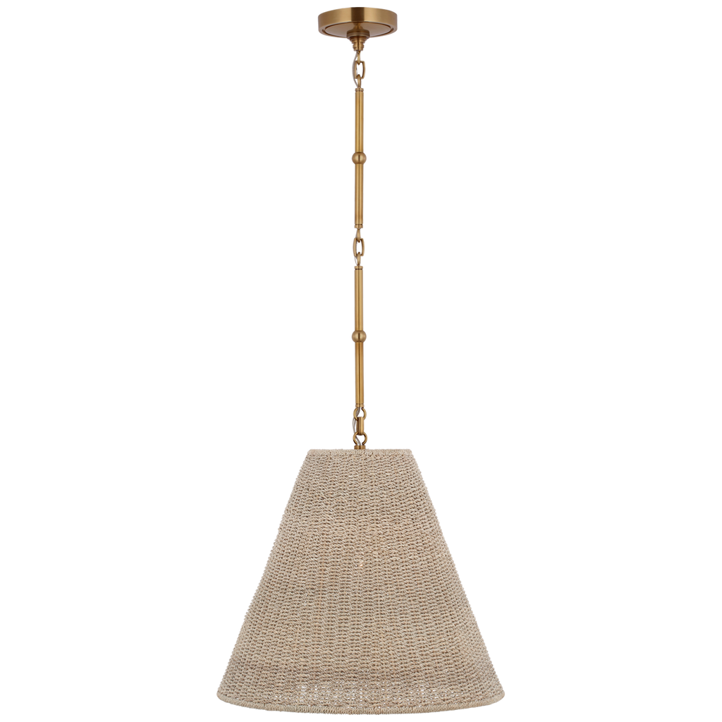 Goodman Medium Hanging Light | Hand-Rubbed Antique Brass | Ash Shade